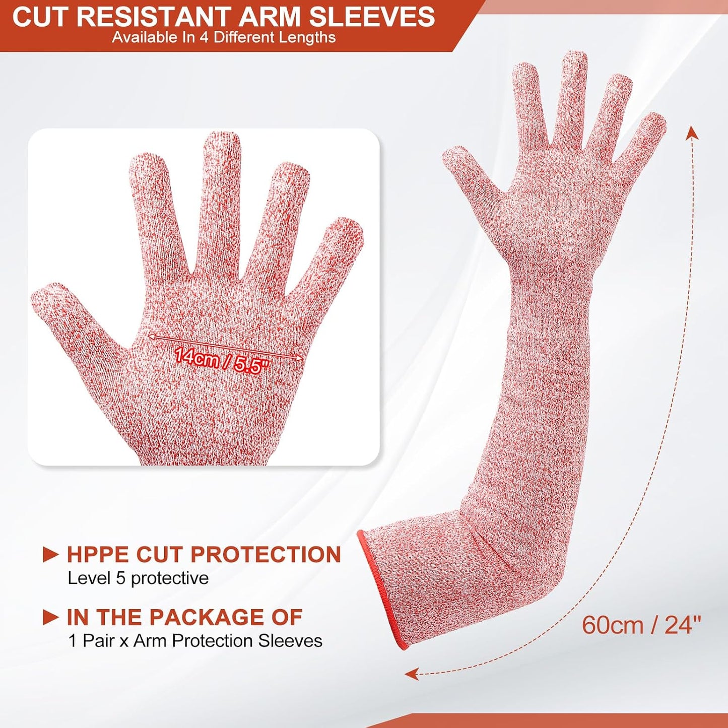Cut Resistant Sleeves with Glove, Arm Protection Sleeve Farmer Gardening Sleeves for Welding, Farming