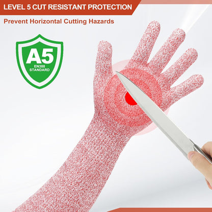 Cut Resistant Sleeves with Glove, Arm Protection Sleeve Farmer Gardening Sleeves for Welding, Farming