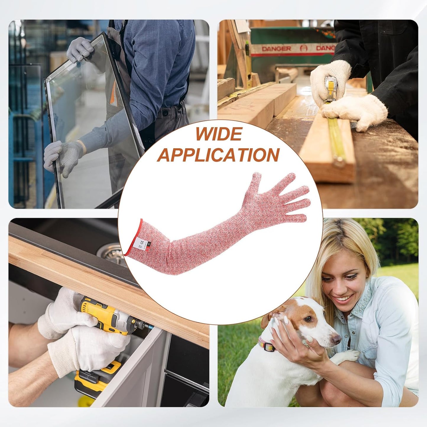 Cut Resistant Sleeves with Glove, Arm Protection Sleeve Farmer Gardening Sleeves for Welding, Farming