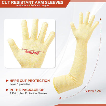 Cut Resistant Sleeves with Glove, Arm Protection Sleeve Farmer Gardening Sleeves for Welding, Farming