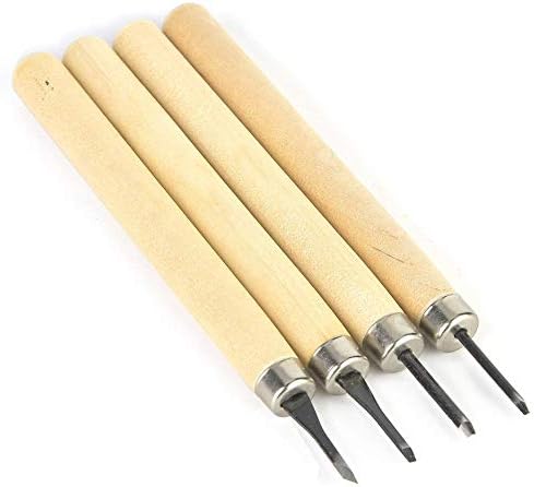Wood Carving Tools Set 4 Pieces Wood Carving Knife Kit Includes Chisel Gouge Whittling Knives for Beginners Adults Woodworking DIY Craft Supplies