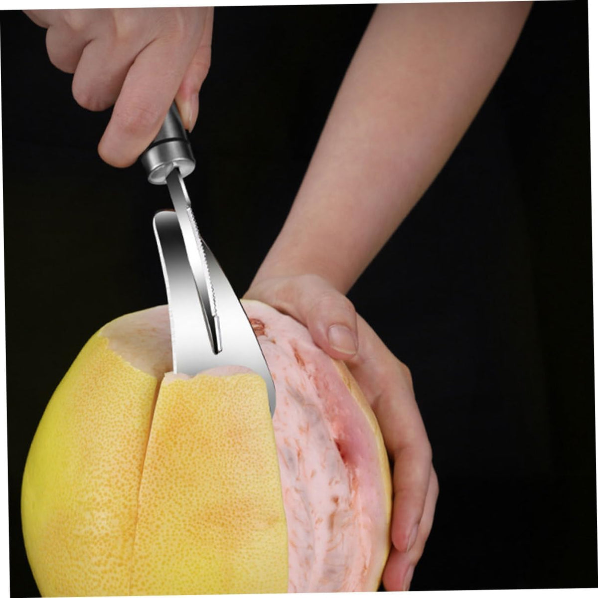 2pcs Stainless Steel Citrus Peeler Set Long Handle Sturdy Grapefruit Knife and Orange Opener Heavy-Duty Fruit Peeling Tool for Kitchen and Home Use