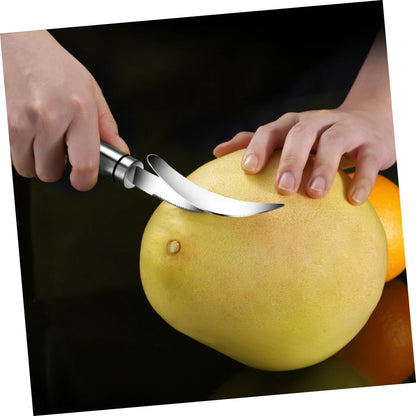 2pcs Stainless Steel Citrus Peeler Set Long Handle Sturdy Grapefruit Knife and Orange Opener Heavy-Duty Fruit Peeling Tool for Kitchen and Home Use