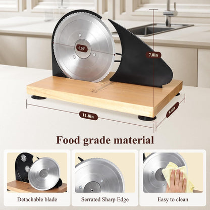Manual Bread Slicer for Homemade Bread,Even Slicing Thickness-Adjustable | Slices,Sourdough Slicer with Scale Lines&SuperStrong SuctionCup Fixation (Cream-Guide)