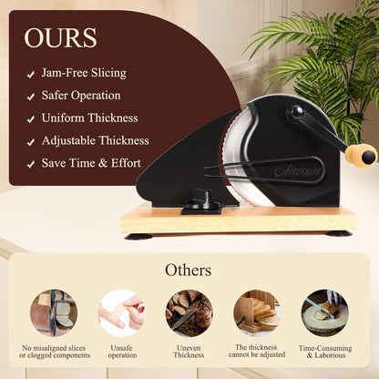 Manual Bread Slicer for Homemade Bread,Even Slicing Thickness-Adjustable | Slices,Sourdough Slicer with Scale Lines&SuperStrong SuctionCup Fixation (Cream-Guide)