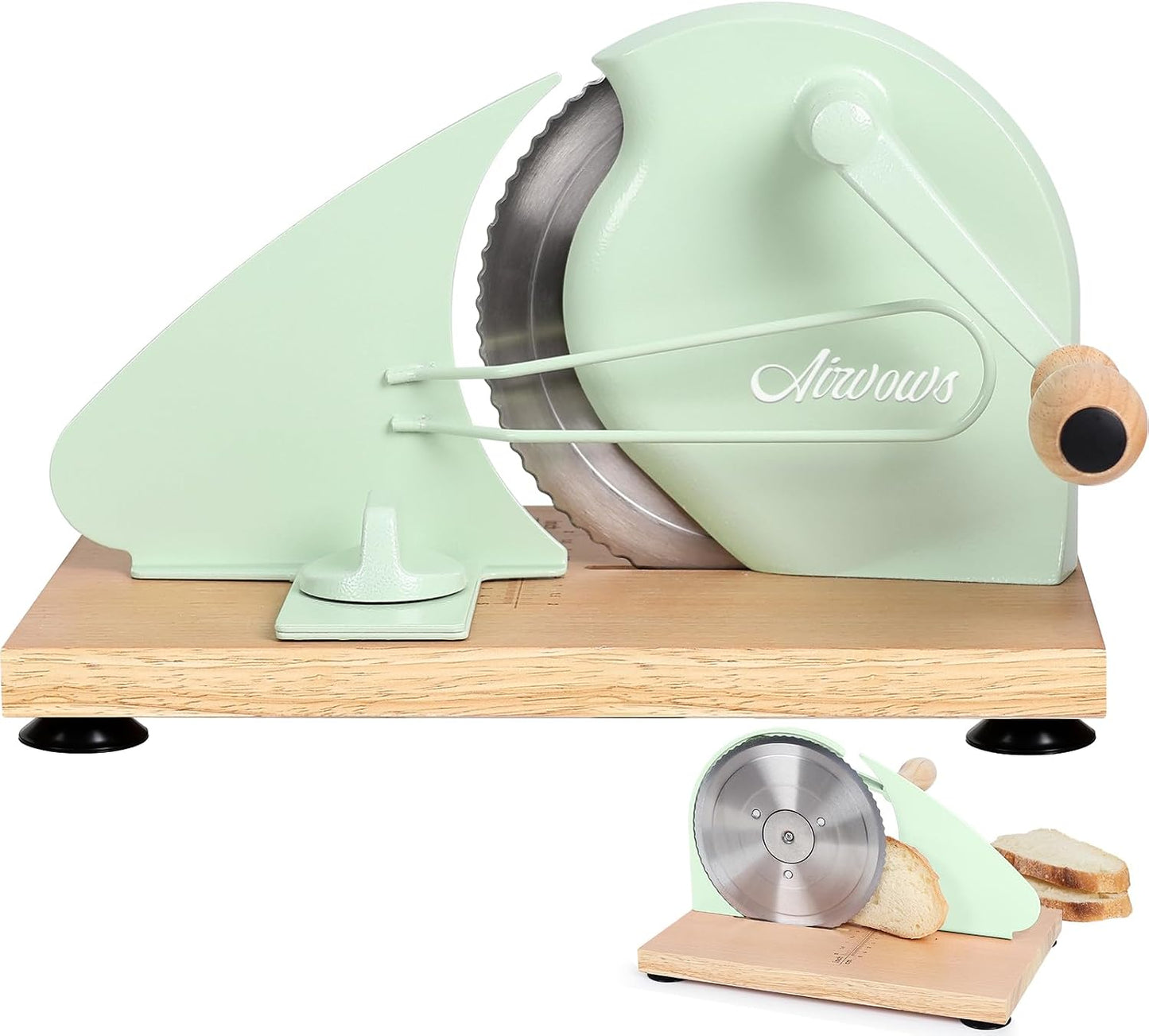 Manual Bread Slicer for Homemade Bread,Even Slicing Thickness-Adjustable | Slices,Sourdough Slicer with Scale Lines&SuperStrong SuctionCup Fixation (Cream-Guide)