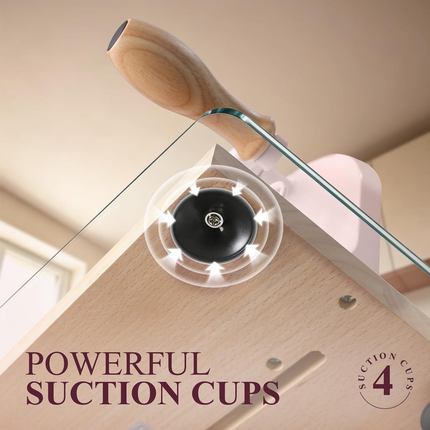 Manual Bread Slicer for Homemade Bread,Even Slicing Thickness-Adjustable | Slices,Sourdough Slicer with Scale Lines&SuperStrong SuctionCup Fixation (Cream-Guide)