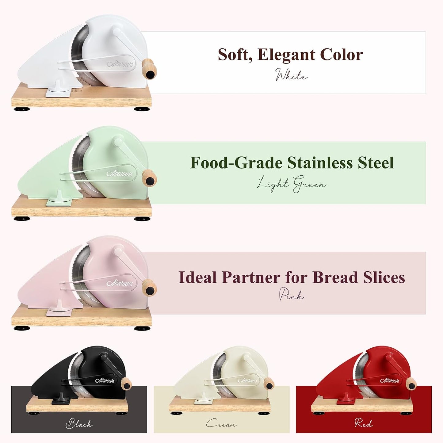 Manual Bread Slicer for Homemade Bread,Even Slicing Thickness-Adjustable | Slices,Sourdough Slicer with Scale Lines&SuperStrong SuctionCup Fixation (Cream-Guide)
