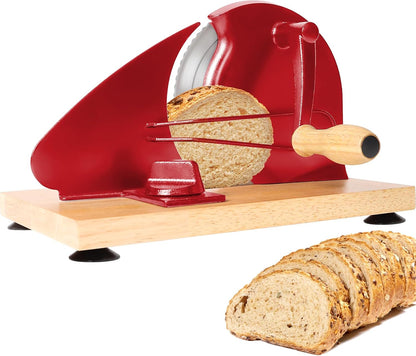 Manual Bread Slicer for Homemade Bread,Even Slicing Thickness-Adjustable | Slices,Sourdough Slicer with Scale Lines&SuperStrong SuctionCup Fixation (Cream-Guide)