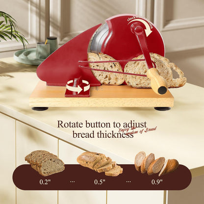 Manual Bread Slicer for Homemade Bread,Even Slicing Thickness-Adjustable | Slices,Sourdough Slicer with Scale Lines&SuperStrong SuctionCup Fixation (Cream-Guide)