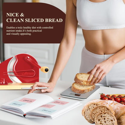 Manual Bread Slicer for Homemade Bread,Even Slicing Thickness-Adjustable | Slices,Sourdough Slicer with Scale Lines&SuperStrong SuctionCup Fixation (Cream-Guide)