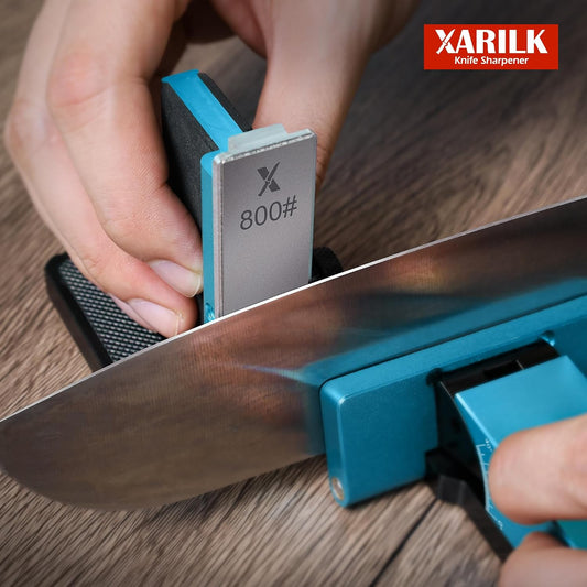 Adjustable Rolling Knife Sharpener Kit – 10°-40° Adjustable Angles, Removable Diamond Plates (320# 800# 2000#), Portable Design – Premium Kitchen Knife Sharpening Tool