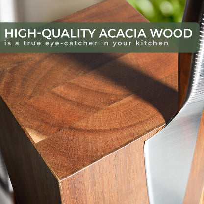 Magnetic Knife Holder Made of Acacia Wood - 360 degree rotatable Knife Block Without Knives - Knife Block - Knife Holder