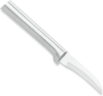 Granny Paring Knife (R100), Silver Handle | 2.38" Stainless Steel Serrated Blade, Silver Cast Aluminum Handle