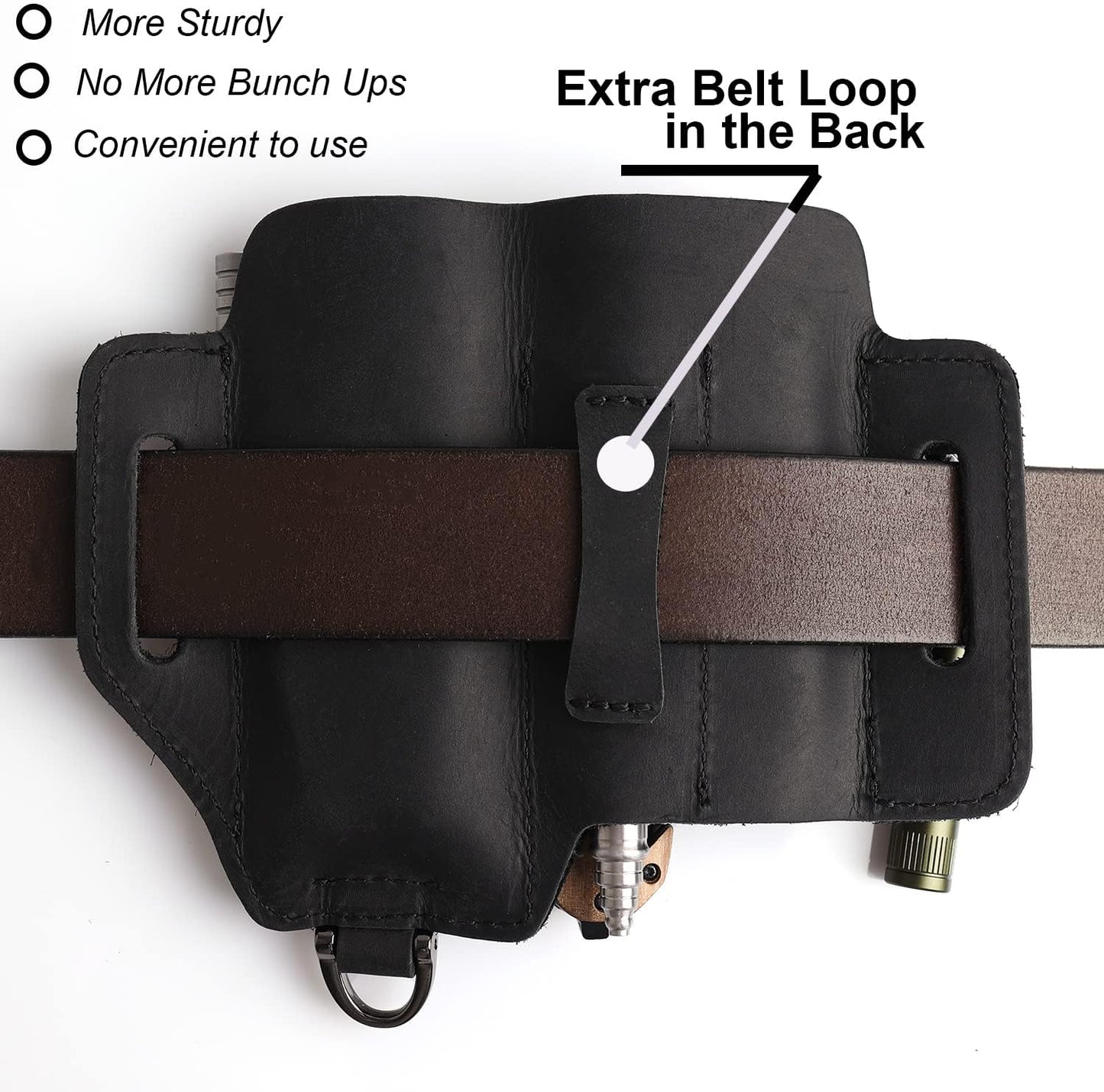 Leather Multitool Sheath,EDC Belt Organizer for Work and Daily Use,Leatherman Sheath,EDC Pocket Organizer for Flashlight and Multitool,Gifts for Men for Multitool,Darkbrown