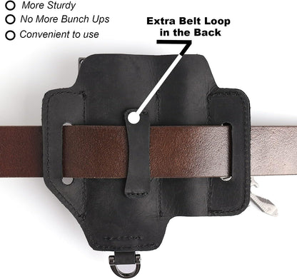 Leather Multitool Sheath,EDC Belt Organizer for Work and Daily Use,Leatherman Sheath,EDC Pocket Organizer for Flashlight and Multitool,Gifts for Men for Multitool,Darkbrown