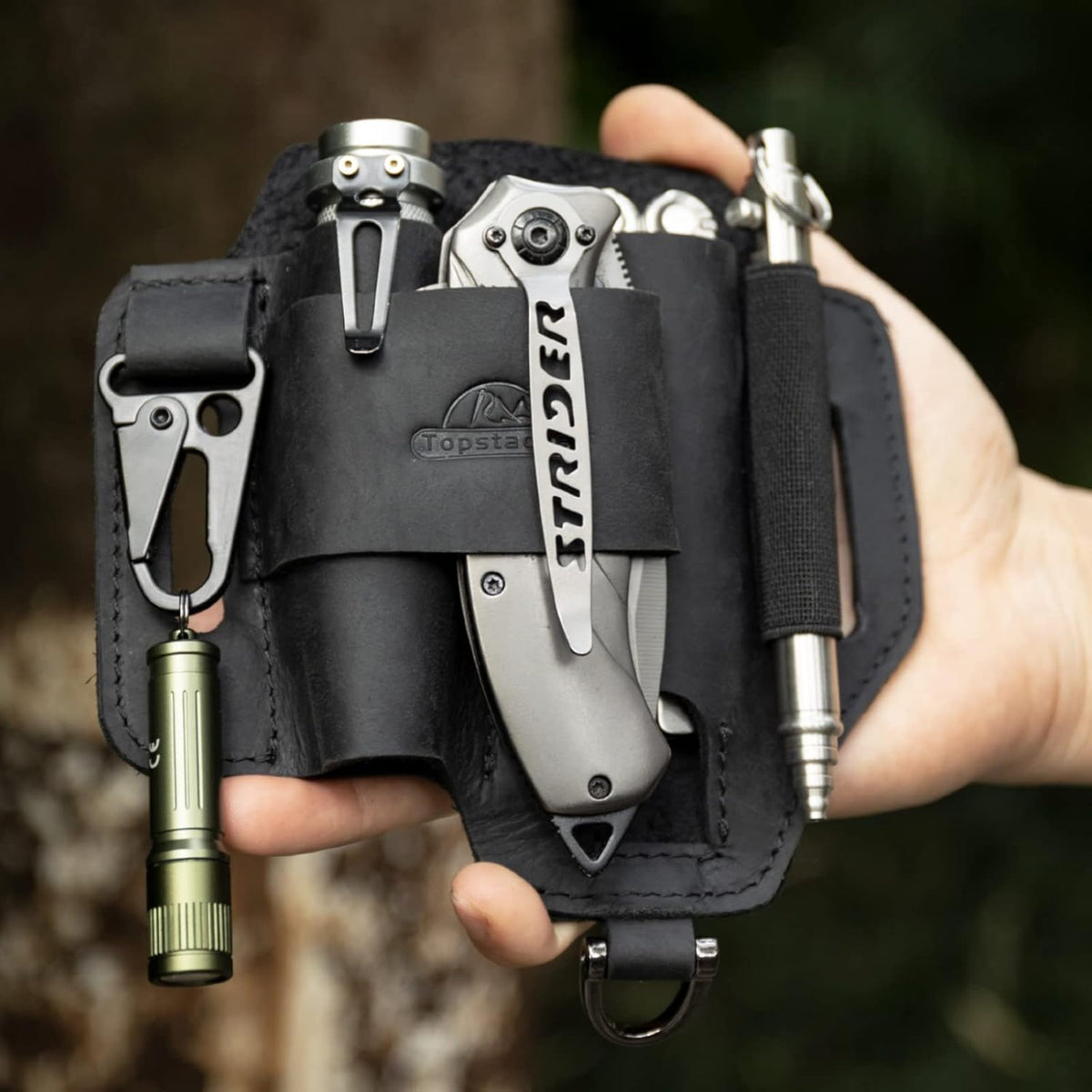 Leather Multitool Sheath,EDC Belt Organizer for Work and Daily Use,Leatherman Sheath,EDC Pocket Organizer for Flashlight and Multitool,Gifts for Men for Multitool,Darkbrown