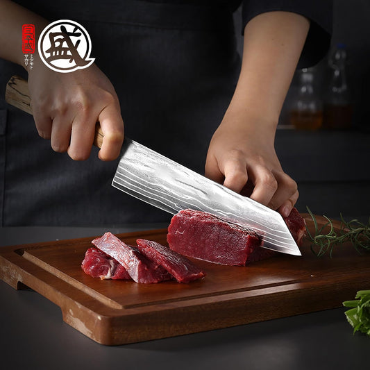 8 Inch Japanese Kiritsuke Chef Knife S35VN Damascus | Clean Pull Cuts, Fine Tip Control, Balanced Maple Handle, Detailed Ingredient Prep, Sandalwood Storage Box