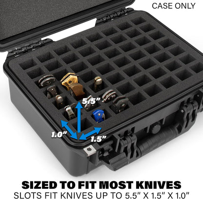 56 Folding Knife Case | Waterproof, Fits 56 Folding Knives, Holds Knives Up To 5.5" Folded, Lockable Storage, Pocket Knife Holder & Organizer