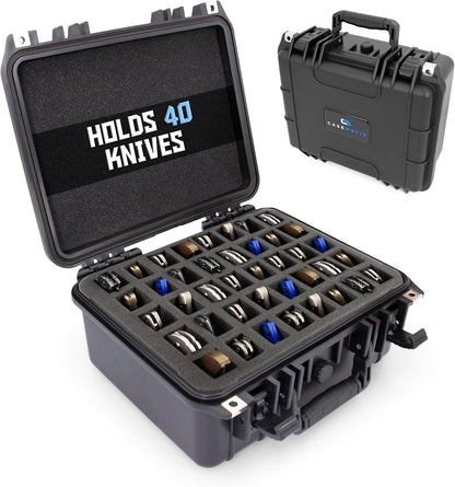 56 Folding Knife Case | Waterproof, Fits 56 Folding Knives, Holds Knives Up To 5.5" Folded, Lockable Storage, Pocket Knife Holder & Organizer