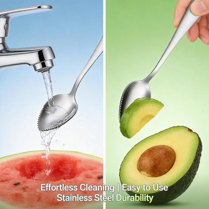 AMZLYSDOK Silver Kitchen Tool, Grapefruit Spoon & Knife Set, Stainless Steel Grapefruit Spoon Utensil with Serrated Edge, Multi-Use for Citrus, Kiwi, Dessert, Avocado & More (3 Pieces)