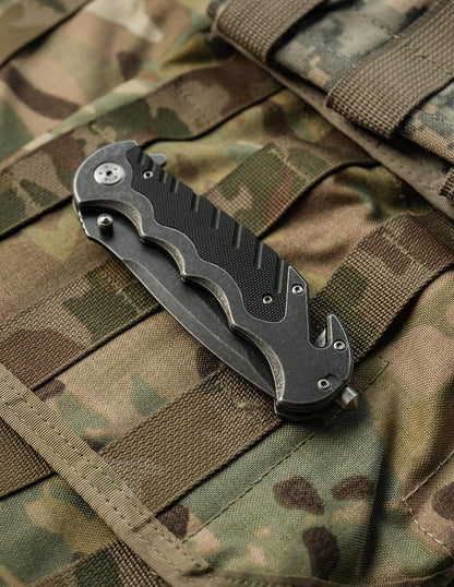 Benji 2.5in High Carbon S.S. Folding Keychain Knife with 1.75in Modified Tanto Blade and G10 Handle for Outdoor