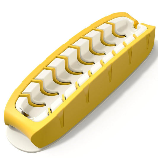 Hot Dog Slicing Tool Stainless Steel Hot Dog Slicer for Perfect Cuts Yellow | Great for Grilling, Air Fryer, Oven & Microwave – Fun BBQ Kitchen Tool