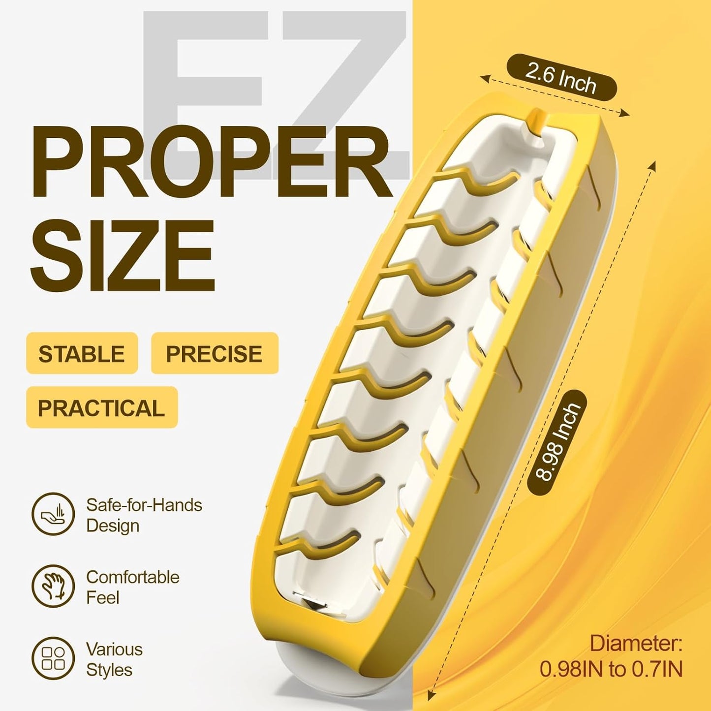 Hot Dog Slicing Tool Stainless Steel Hot Dog Slicer for Perfect Cuts Yellow | Great for Grilling, Air Fryer, Oven & Microwave – Fun BBQ Kitchen Tool