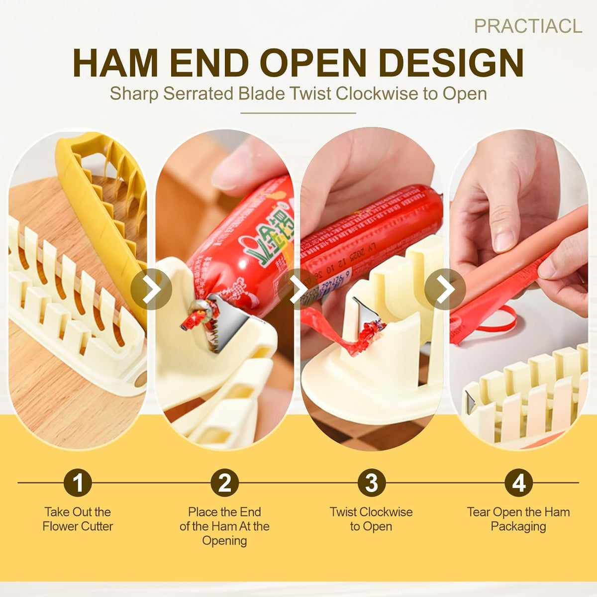 Hot Dog Slicing Tool Stainless Steel Hot Dog Slicer for Perfect Cuts Yellow | Great for Grilling, Air Fryer, Oven & Microwave – Fun BBQ Kitchen Tool