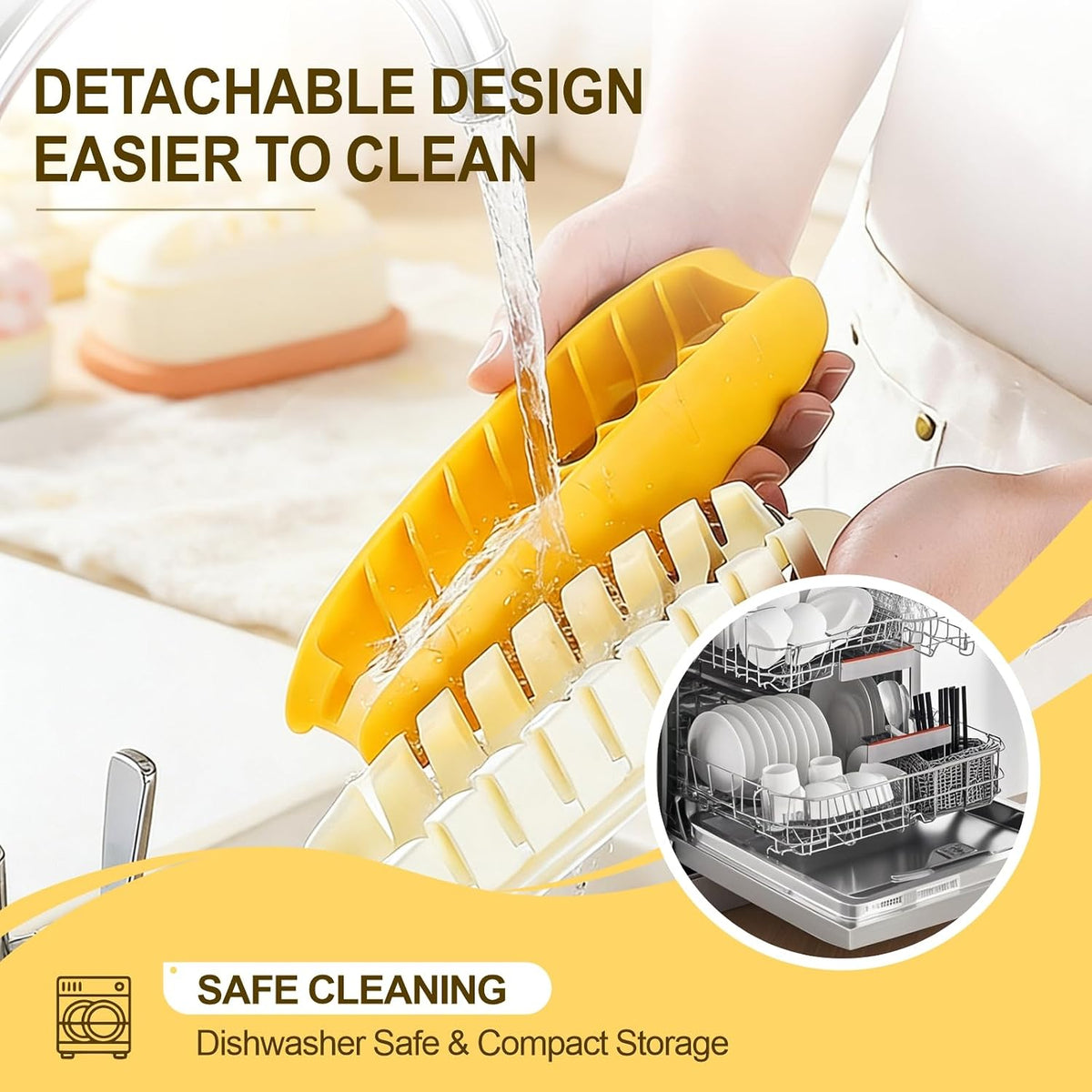Hot Dog Slicing Tool Stainless Steel Hot Dog Slicer for Perfect Cuts Yellow | Great for Grilling, Air Fryer, Oven & Microwave – Fun BBQ Kitchen Tool