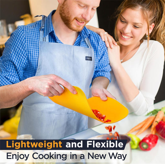 Deiss LUX Durable TPU Cutting Boards for Kitchen, Set of 2, Double-Sided Non-Slip Chopping Board, Built-in Ruler, Flexible Large Cutting Board, Deep Juice Grooves, Dishwasher Safe