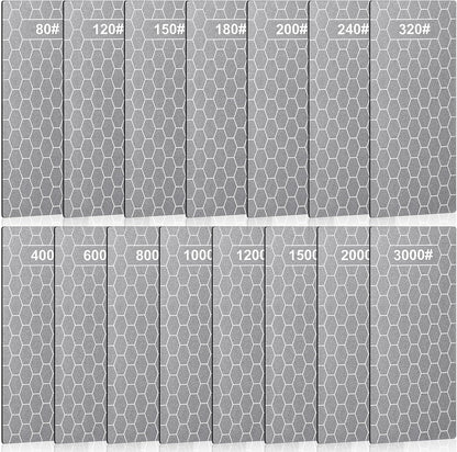 15 Pcs Diamond Sharpening Stone, Diamond Lapping Plate with Extra Fine/medium/coarse Plate and Non-slip Base 80/120/150/180/200/240/320/400/600/800/1000/1200/1500/2000/3000 Grit