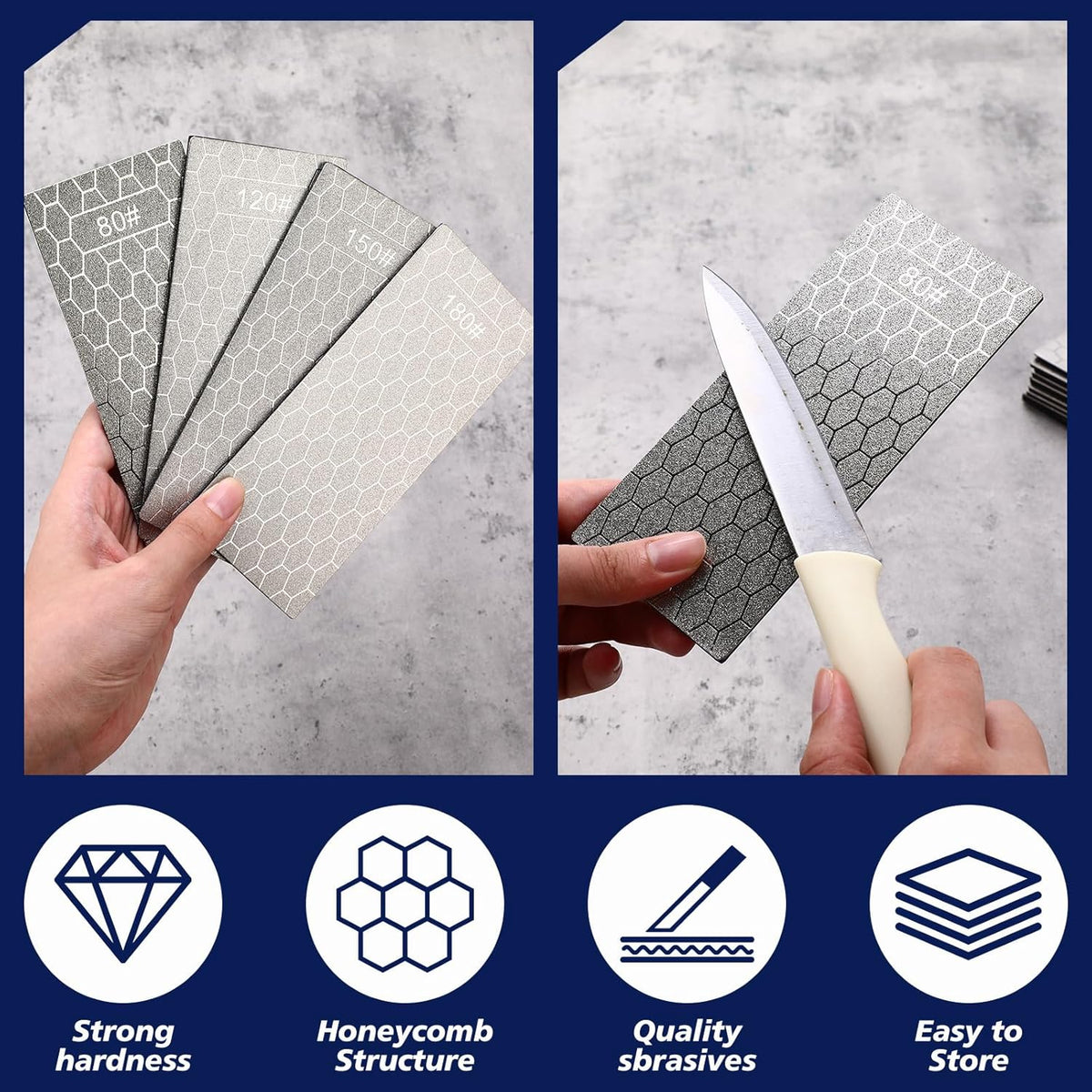 15 Pcs Diamond Sharpening Stone, Diamond Lapping Plate with Extra Fine/medium/coarse Plate and Non-slip Base 80/120/150/180/200/240/320/400/600/800/1000/1200/1500/2000/3000 Grit