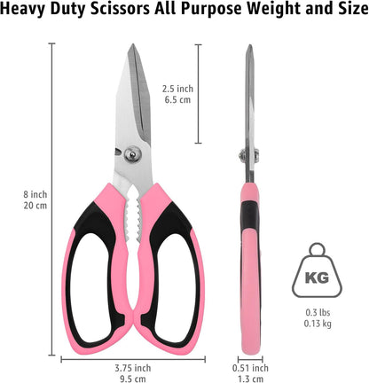 Utility Scissors All Purpose heavy duty 8-Inch Yellow
