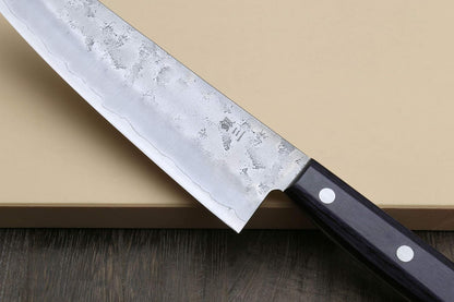 Yoshihiro Stainless Clad Nashiji Ginsan High Carbon Stain Resistant Steel Santoku Multipurpose Knife (7'' (180mm) & Saya)