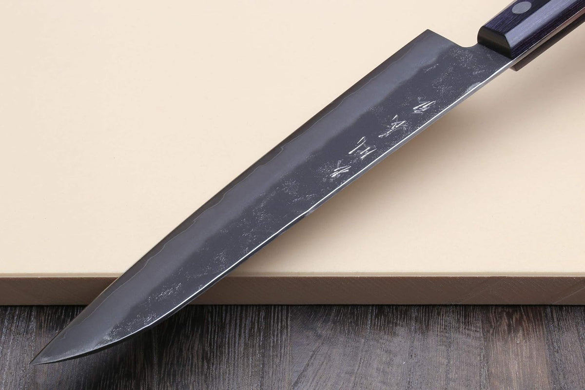 Yoshihiro Stainless Clad Nashiji Ginsan High Carbon Stain Resistant Steel Santoku Multipurpose Knife (7'' (180mm) & Saya)