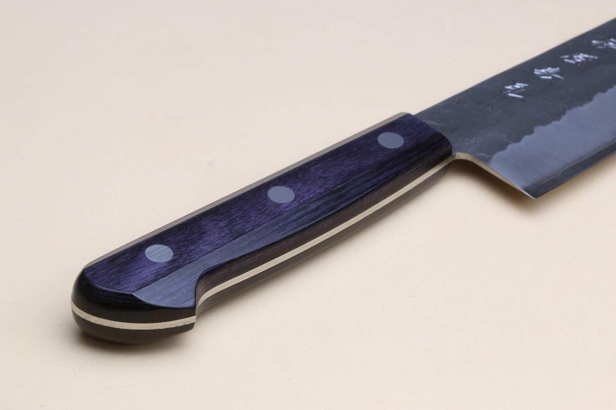 Yoshihiro Stainless Clad Nashiji Ginsan High Carbon Stain Resistant Steel Santoku Multipurpose Knife (7'' (180mm) & Saya)