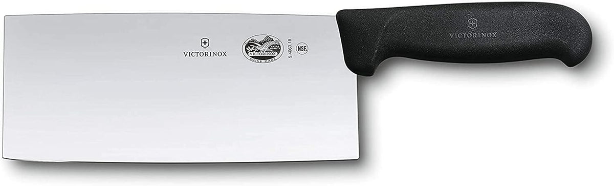 Fibrox 7 in Chinese Cleaver - Swiss Made Butcher Chef Knife | Professional stainless steel classic utility knife with ergonomic non-slip handle. Versatile, durable and dishwasher safe