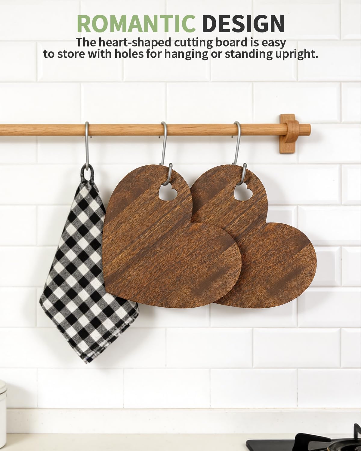 4 Set Bridal Baby Shower Favor, Heart Shape Charcuterie Board, Small Cheese Board with Knife and Fork, Small Bamboo Heart Cutting Board for Guest Bridal Baby Shower Prize Wedding Birthday Valentines