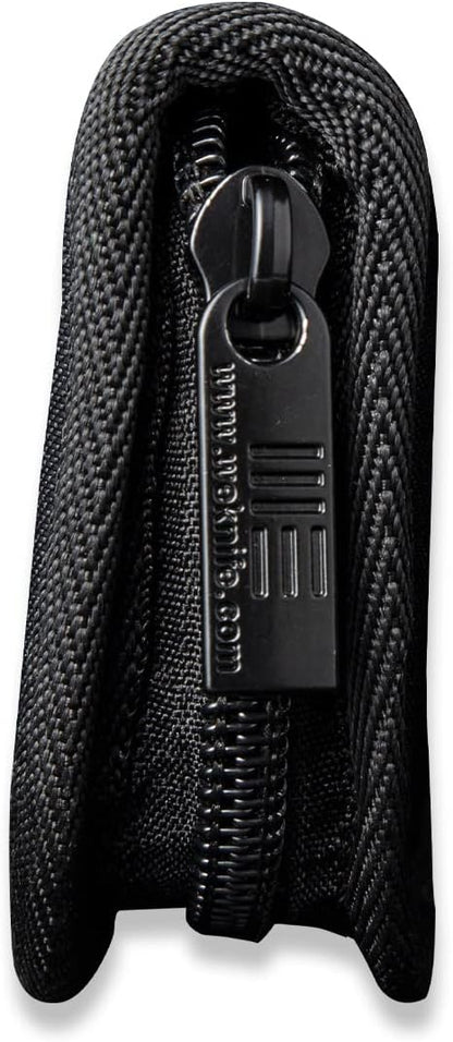 Nylon Knife Pouch, Holds 2 Knives, with Cloth | Soft Lined Interior, Utility Pouch for Folding Pocket Knives and Accessories, Includes Polishing Cloth & Stickers WE-01