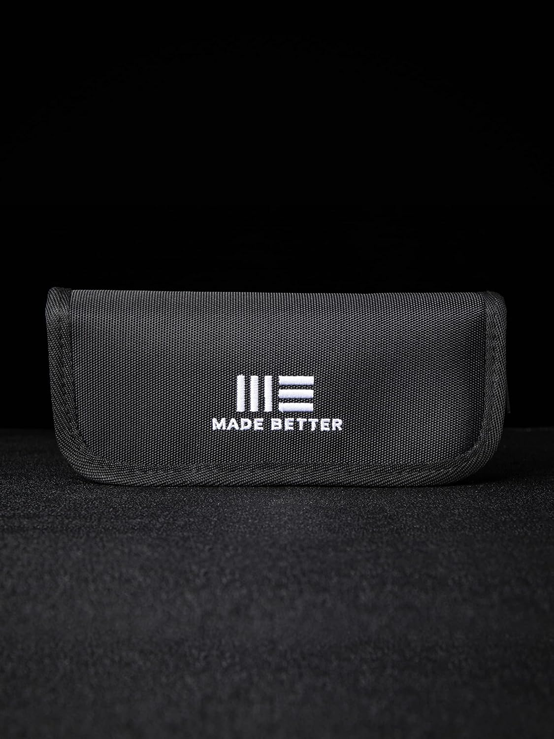 Nylon Knife Pouch, Holds 2 Knives, with Cloth | Soft Lined Interior, Utility Pouch for Folding Pocket Knives and Accessories, Includes Polishing Cloth & Stickers WE-01