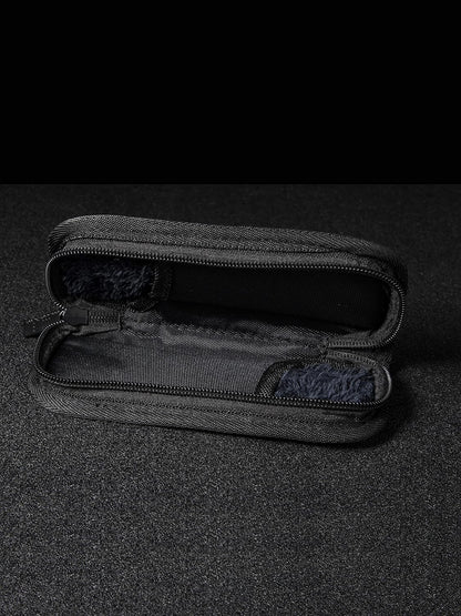 Nylon Knife Pouch, Holds 2 Knives, with Cloth | Soft Lined Interior, Utility Pouch for Folding Pocket Knives and Accessories, Includes Polishing Cloth & Stickers WE-01