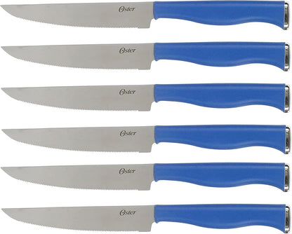 Langmore 15-Piece Stainless Steel Cutlery Knife Block Set with Classic Blue Handles – Full Kitchen Knife Set in Black Storage Box