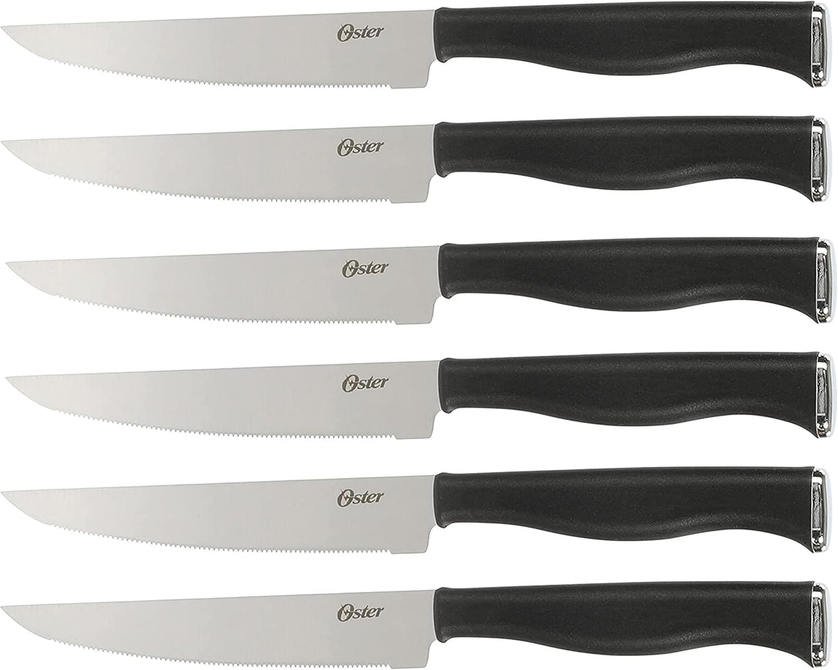 Langmore 15-Piece Stainless Steel Cutlery Knife Block Set with Classic Blue Handles – Full Kitchen Knife Set in Black Storage Box