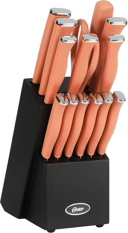 Langmore 15-Piece Stainless Steel Cutlery Knife Block Set with Classic Blue Handles – Full Kitchen Knife Set in Black Storage Box
