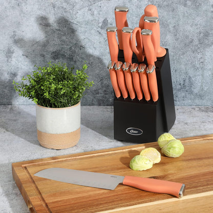 Langmore 15-Piece Stainless Steel Cutlery Knife Block Set with Classic Blue Handles – Full Kitchen Knife Set in Black Storage Box