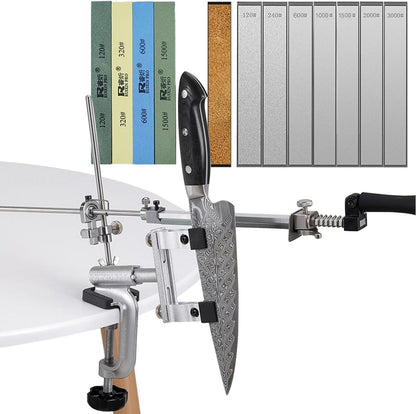 Knife Sharpener Professional Stainless Steel Kitchen Chef Knife Sharpener Home Knife Sharpening Kit Abrasive Holding System Tools (SET C)