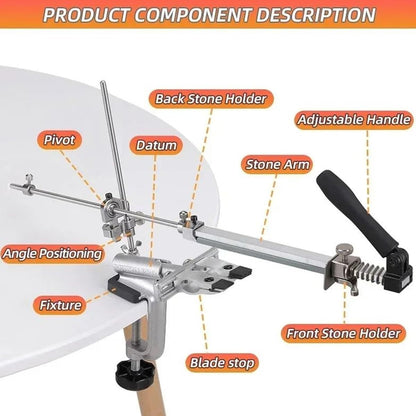 Knife Sharpener Professional Stainless Steel Kitchen Chef Knife Sharpener Home Knife Sharpening Kit Abrasive Holding System Tools (SET C)
