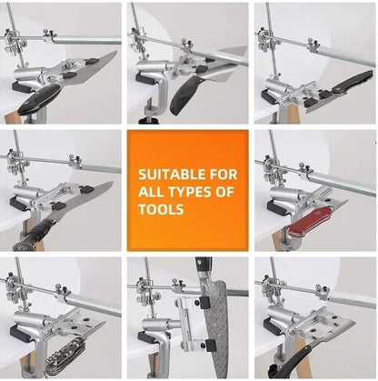 Knife Sharpener Professional Stainless Steel Kitchen Chef Knife Sharpener Home Knife Sharpening Kit Abrasive Holding System Tools (SET C)