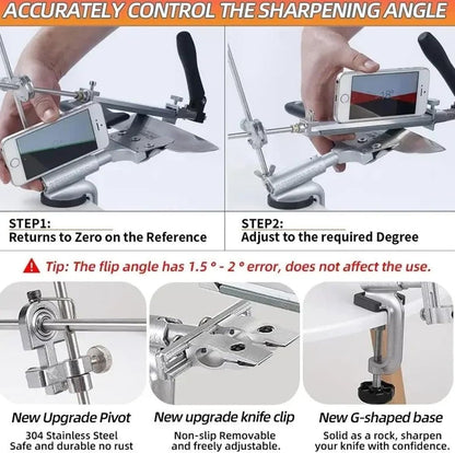 Knife Sharpener Professional Stainless Steel Kitchen Chef Knife Sharpener Home Knife Sharpening Kit Abrasive Holding System Tools (SET C)
